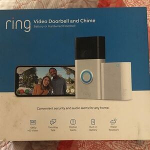 Ring Smart Doorbell and Chime Set - Black and Silver